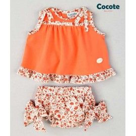 Cocote Verano Jesusito bebé niña Flores Coral