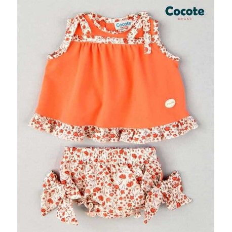 Cocote Verano Jesusito bebé niña Flores Coral