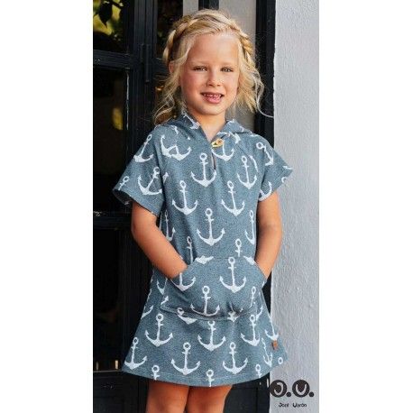 José Varón Verano Vestido niña Denim Anclas Felpa