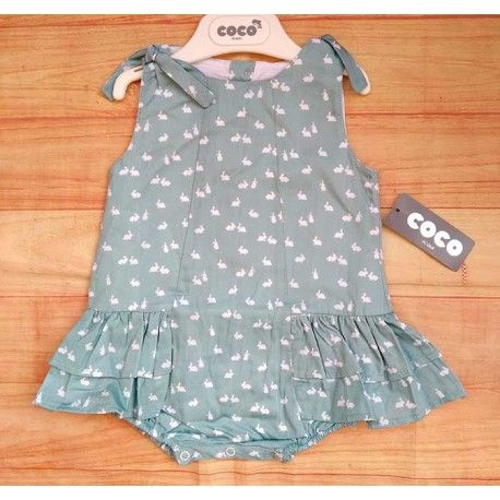 Coco Acqua Verano Ranita bebé niña Conejitos Verde Empolvado