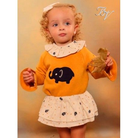 Blanca Valiente Winter Baby Girl Set Elephant