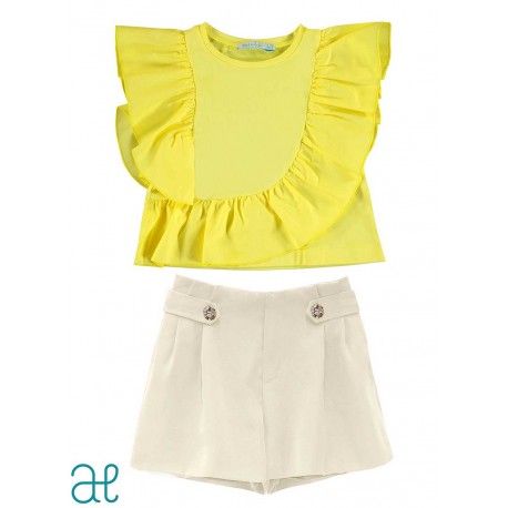 Abel & Lula Verano Conjunto Amarillo y Hueso