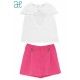 Abel & Lula Verano Conjunto Blanco y Fucsia