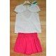 Abel & Lula Verano Conjunto Blanco y Fucsia