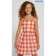 Mayoral Verano Vestido niña Cuadros Naranjas