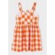 Mayoral Verano Vestido niña Cuadros Naranjas