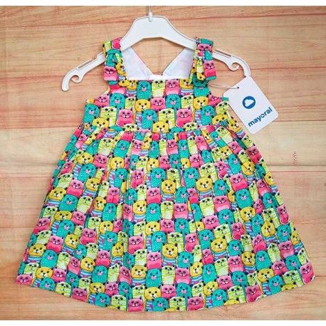 Mayoral Summer Baby Girl Dress Cats