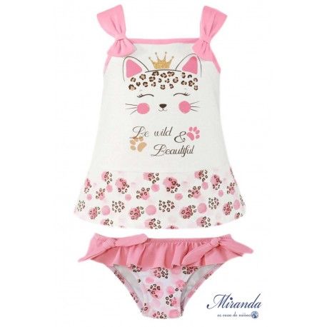 Miranda Verano Conjunto bebé niña Baño Gato