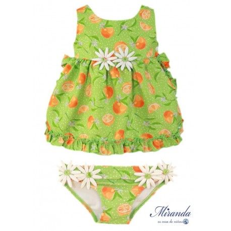 Miranda Summer Baby Girl Swim Set Oranges