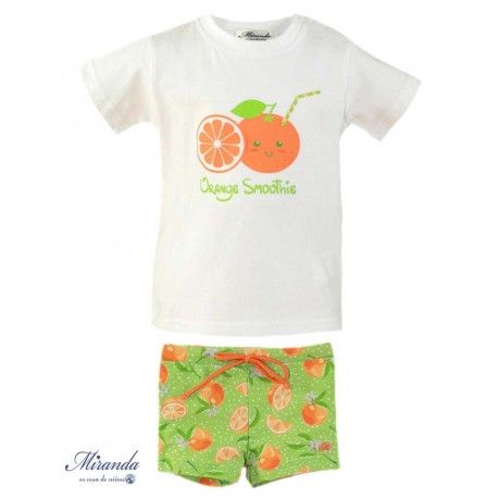 Miranda Verano Conjunto bebé niño Baño Naranjas