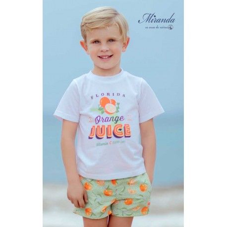 Miranda Verano Conjunto niño Baño Naranjas
