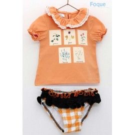 Foque Verano Conjunto niña Baño Albaricoque