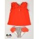 José Varón Verano Conjunto niña Baño Rojo y Vichy