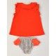 Jose Varon Summer Girl Swim Red Set Black Squares