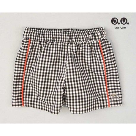 Jose Varon Summer Boy Swimsuit Black Squares