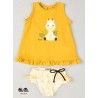 José Varón Verano Conjunto niña Baño Mostaza Jirafas