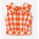 Mayoral Verano Blusa niña Cuadros Naranjas