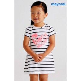 Mayoral Verano Vestido/Mono niña Blanco Rayas