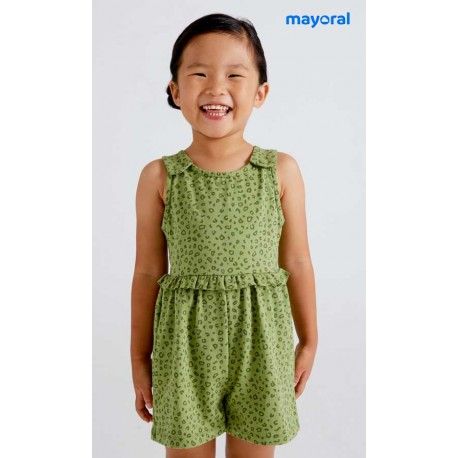 Mayoral Summer Girl Romper Olive Green