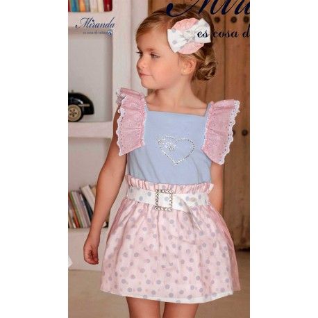 Miranda Summer Girl Set Blue Spots