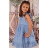 Blanca Valiente Summer Girl Embroidered Blue Dress