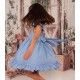Blanca Valiente Summer Girl Embroidered Blue Dress