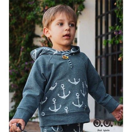 Jose Varon Summer Boy Sweatshirt Anchors Denim Colour