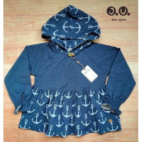 José Varón Verano Sudadera niña Denim Anclas