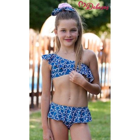 Debesos Summer Girl Navy Bikini Hearts