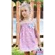 Debesos Summer Girl Swim Pink Dress Flowers