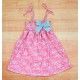 Debesos Summer Girl Swim Pink Dress Flowers