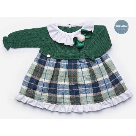 Juliana Winter Baby Girl Green Dress Squares