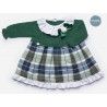 Juliana Invierno Vestido bebé niña Verde Cuadros