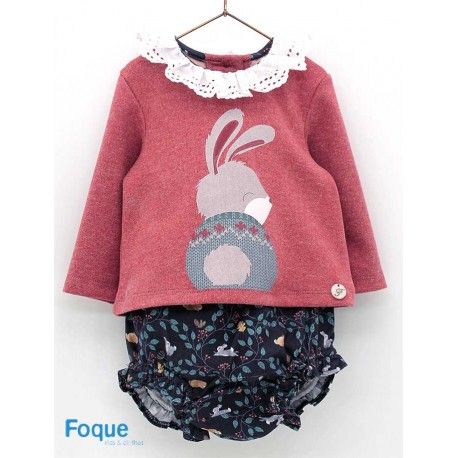 Foque Winter Baby Girl Wine Set Rabbit