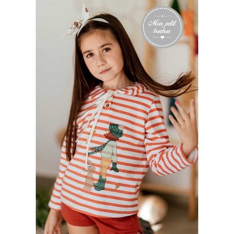 Mon Petit Bonbon Invierno Conjunto niña Rayas Caldera