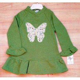 Blanca Valiente Invierno Vestido niña Felpa Mariposa