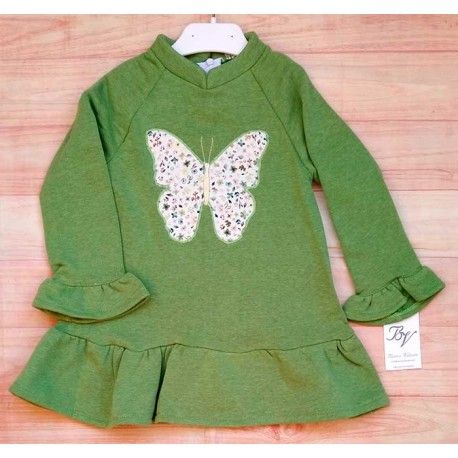 Blanca Valiente Invierno Vestido niña Felpa Mariposa