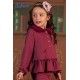 Babiné Invierno Sudadera niña Burdeos con Cuello Pelo