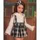 Babiné Invierno Conjunto niña Blanco y Pichi Cuadros