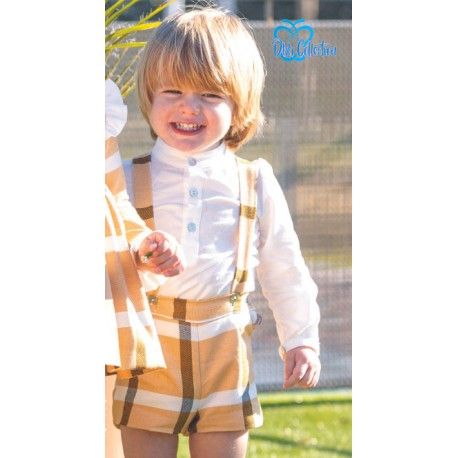 DBB Collection Invierno Conjunto bebé niño Mostaza y Blanco