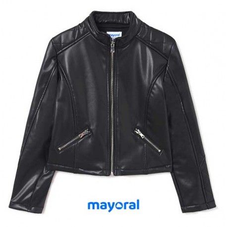 Mayoral Winter Girl Black Leatherette Jacket