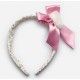 Juliana Invierno Diadema Florecitas con Lazo Rosa