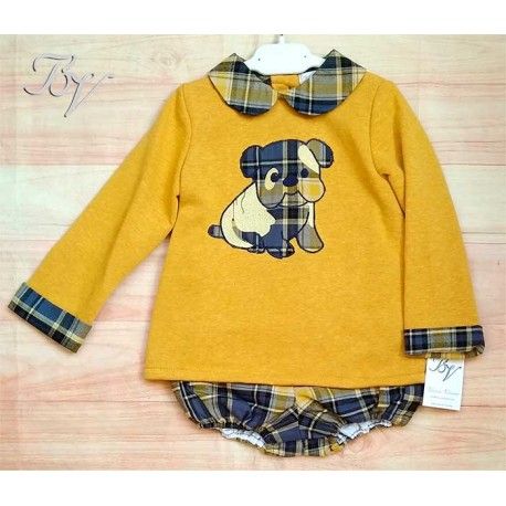 Blanca Valiente Winter Baby Boy Ocher Set Puppy