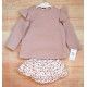 Blanca Valiente Invierno Conjunto bebé niña Rosa Hojas