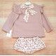 Blanca Valiente Winter Baby Girl Pink Set Leaves