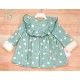 Blanca Valiente Invierno Vestido bebé niña Verde Agua Topos