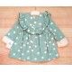 Blanca Valiente Invierno Vestido bebé niña Verde Agua Topos