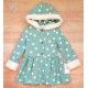 Blanca Valiente Invierno Vestido niña Verde Agua Topos