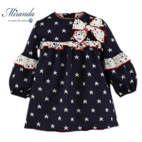 Miranda Invierno Vestido bebé niña Marino Estrellas