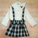 Babiné Invierno Conjunto niña Blanco y Pichi Cuadros